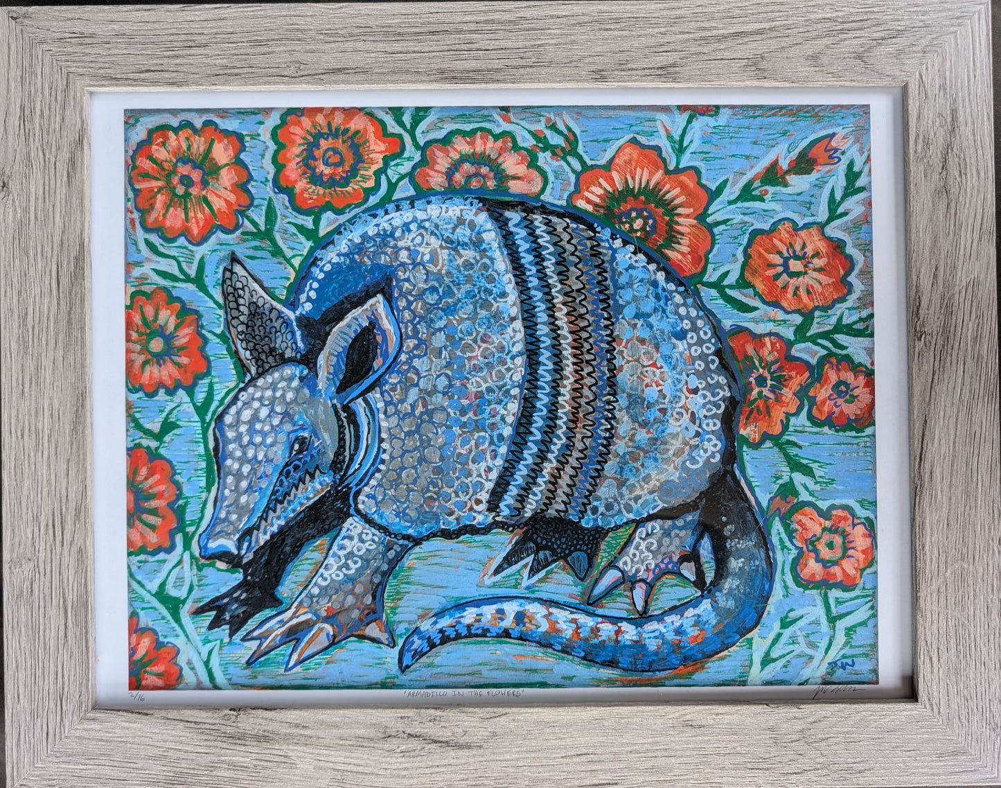 Armadillo in the Flowers