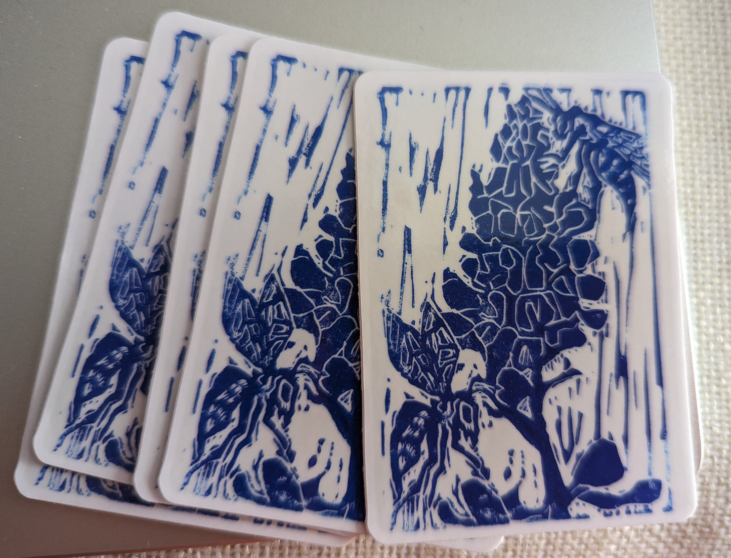 Bluebonnet Sting Linocut