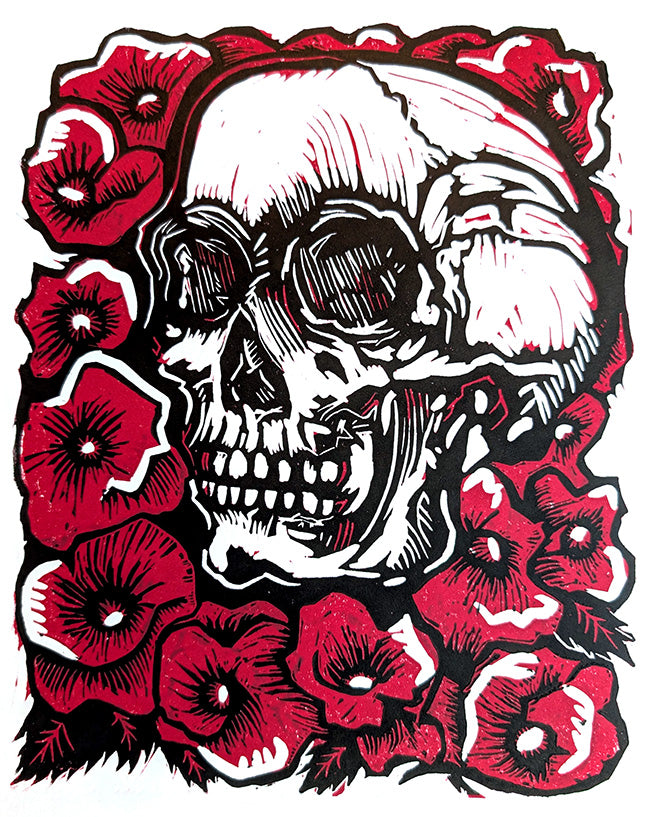 Poppies and Skull